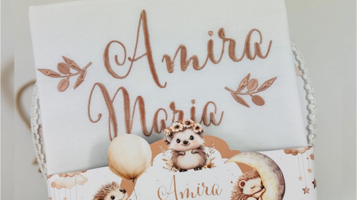 Trusou botez fetita Arici Pogonici cu flori de toamna 29